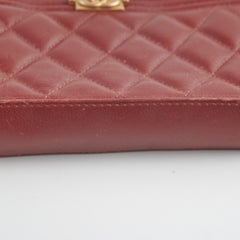 Chanel Boy Long Wallet Burgundy