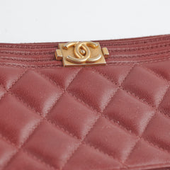 Chanel Boy Long Wallet Burgundy