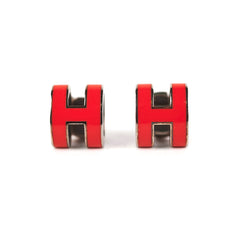 Hermes Mini Red Pop H Earrings