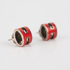Hermes Mini Red Pop H Earrings