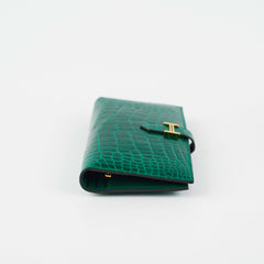 Hermes Bearn Alligator Emerald Wallet D Stamp