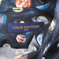 Louis Vuitton Split Hawaiian Galaxy Silk Shirt Navy Size M