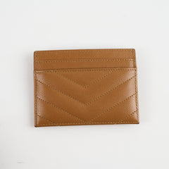 Saint Laurent Cassandre Matelassé Card Case Brown