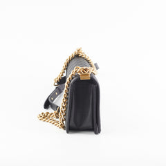 HOLD-Chanel Old Medium Boy Black Caviar Bag 26 series