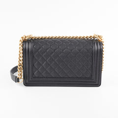 HOLD-Chanel Old Medium Boy Black Caviar Bag 26 series