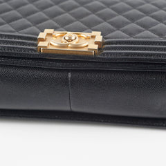 HOLD-Chanel Old Medium Boy Black Caviar Bag 26 series