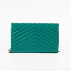 Saint Laurent Cassandre Wallet On Chain (WOC) Teal