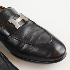 Hermes Paris Loafer Black Goatskin - Z Stamp