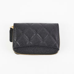 ITEM 3 - Chanel Zipper Black Caviar Cardholder (microchipped)