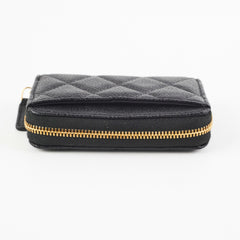 ITEM 3 - Chanel Zipper Black Caviar Cardholder (microchipped)