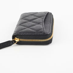 ITEM 3 - Chanel Zipper Black Caviar Cardholder (microchipped)