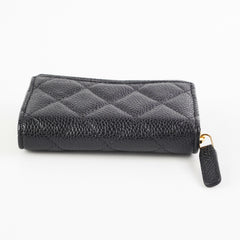 ITEM 3 - Chanel Zipper Black Caviar Cardholder (microchipped)