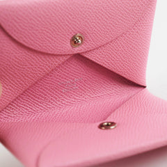 Hermes Calvi Light Pink Card Holder
