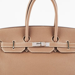 Hermes Etoupe Birkin 35 Togo - R Square Stamp 2014