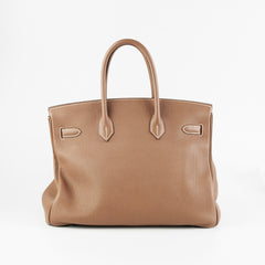 Hermes Etoupe Birkin 35 Togo - R Square Stamp 2014