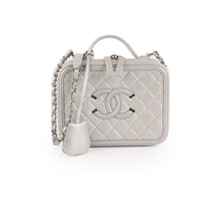 Chanel Filigree Silver Caviar Medium Vanity