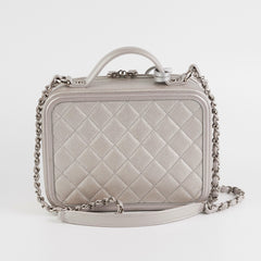 Chanel Filigree Silver Caviar Medium Vanity