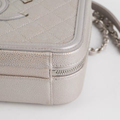 Chanel Filigree Silver Caviar Medium Vanity