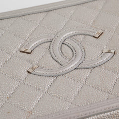 Chanel Filigree Silver Caviar Medium Vanity