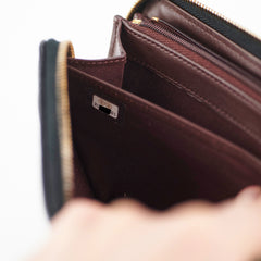 Chanel Caviar Long Zip Wallet Black
