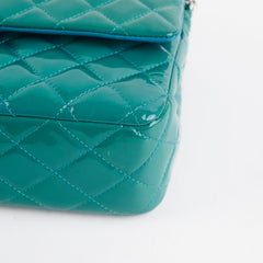 Chanel Quilted Patent Medium Large Classic Flap Teal