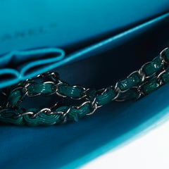 Chanel Quilted Patent Medium Large Classic Flap Teal