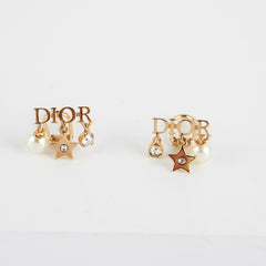 Dior Gold Logo Clip On Earrings Costume Jewellery