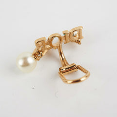 Dior Gold Logo Clip On Earrings Costume Jewellery