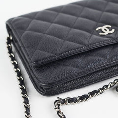 Chanel Caviar Wallet on Chain WOC Black