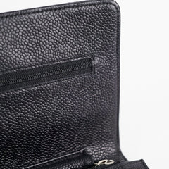 Chanel Caviar Wallet on Chain WOC Black