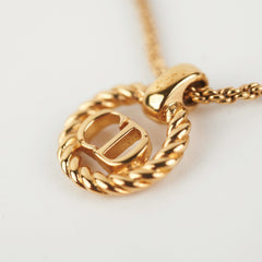 Chrisitan Dior Gold Logo Necklace Costume Jewellery
