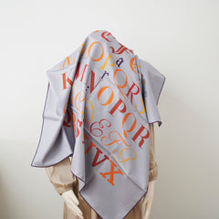 Hermes Silk Scarf Grey