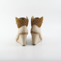 Louis Vuitton Batignolles Wedge Canvas Sneakers 36.5 Beige