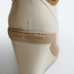 Louis Vuitton Batignolles Wedge Canvas Sneakers 36.5 Beige