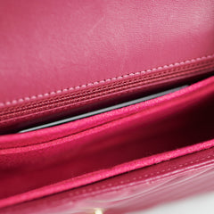 Chanel Mini Rectangular Dark Pink Chevron Lambskin