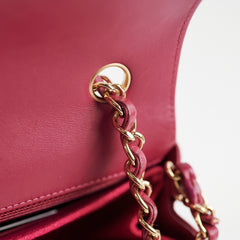 Chanel Mini Rectangular Dark Pink Chevron Lambskin