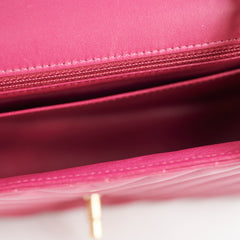 Chanel Mini Rectangular Dark Pink Chevron Lambskin