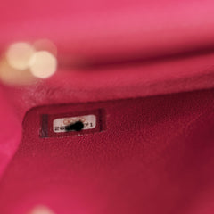 Chanel Mini Rectangular Dark Pink Chevron Lambskin