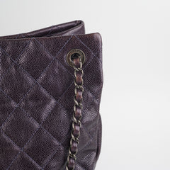 Chanel Dark Purple Caviar Shoulder Bag
