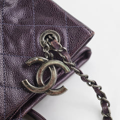 Chanel Dark Purple Caviar Shoulder Bag