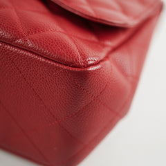 Chanel Caviar Jumbo Single Flap Red