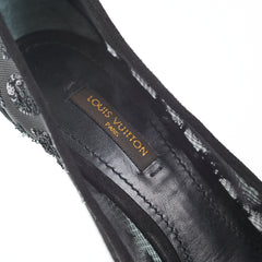 Louis Vuitton Mesh Sequin Monogram Black Size 37 Pumps Heels