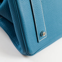 Hermes JPG Shoulder Birkin Blue Jean PHW - I Square Stamp