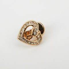 Christian Dior Heart Rhinestone Clip On Earrings Costume Jewellery