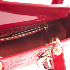 Dior Lady Dior Small Red Patent