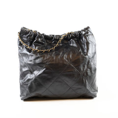 Chanel Small 22 Bag Black Goatskin