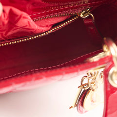 Christian Dior Mini Lady Dior Patent Red Crossbody