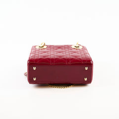 Dior Lady Mini Patent Red