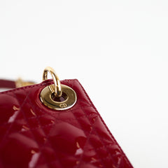 Dior Lady Mini Patent Red