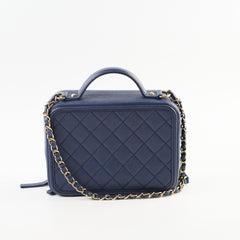 Chanel Filigree Vanity Navy Blue Caviar - Series 29